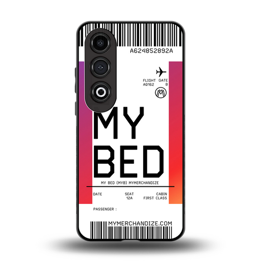 my bed boarding pass ticket back phone cover | glass case for oneplus nord ce 4