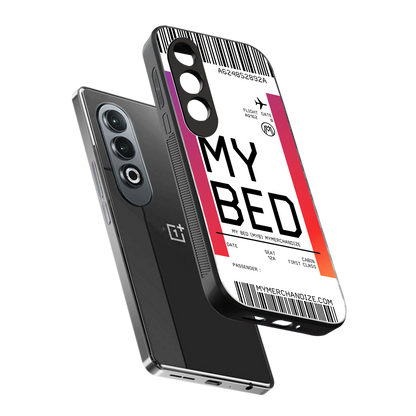 my bed boarding pass ticket back phone cover | glass case for oneplus nord ce 4