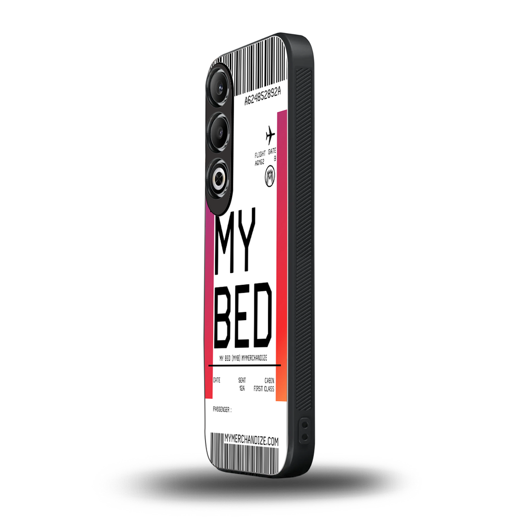 my bed boarding pass ticket back phone cover | glass case for oneplus nord ce 4