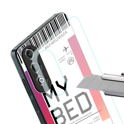 my bed boarding pass ticket back phone cover | glass case for oneplus nord ce 4