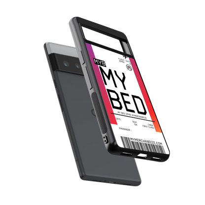 my bed boarding pass ticket back phone cover | glass case for google pixel 6 pro