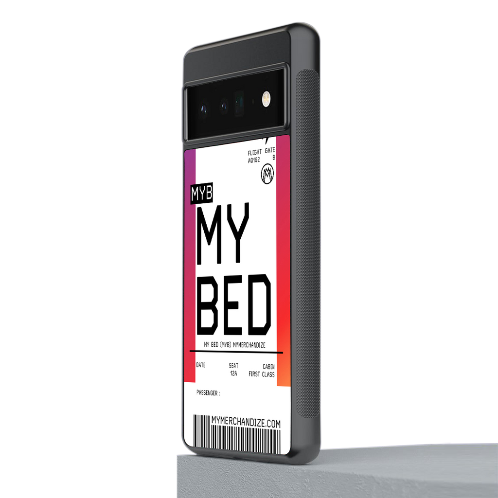 my bed boarding pass ticket back phone cover | glass case for google pixel 6 pro