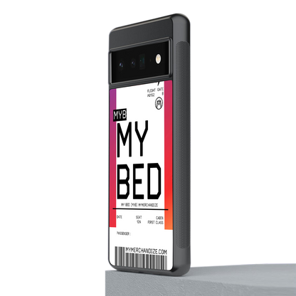 my bed boarding pass ticket back phone cover | glass case for google pixel 6 pro