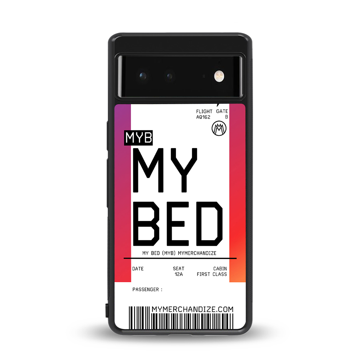 my bed boarding pass ticket back phone cover | glass case for Google Pixel 6A