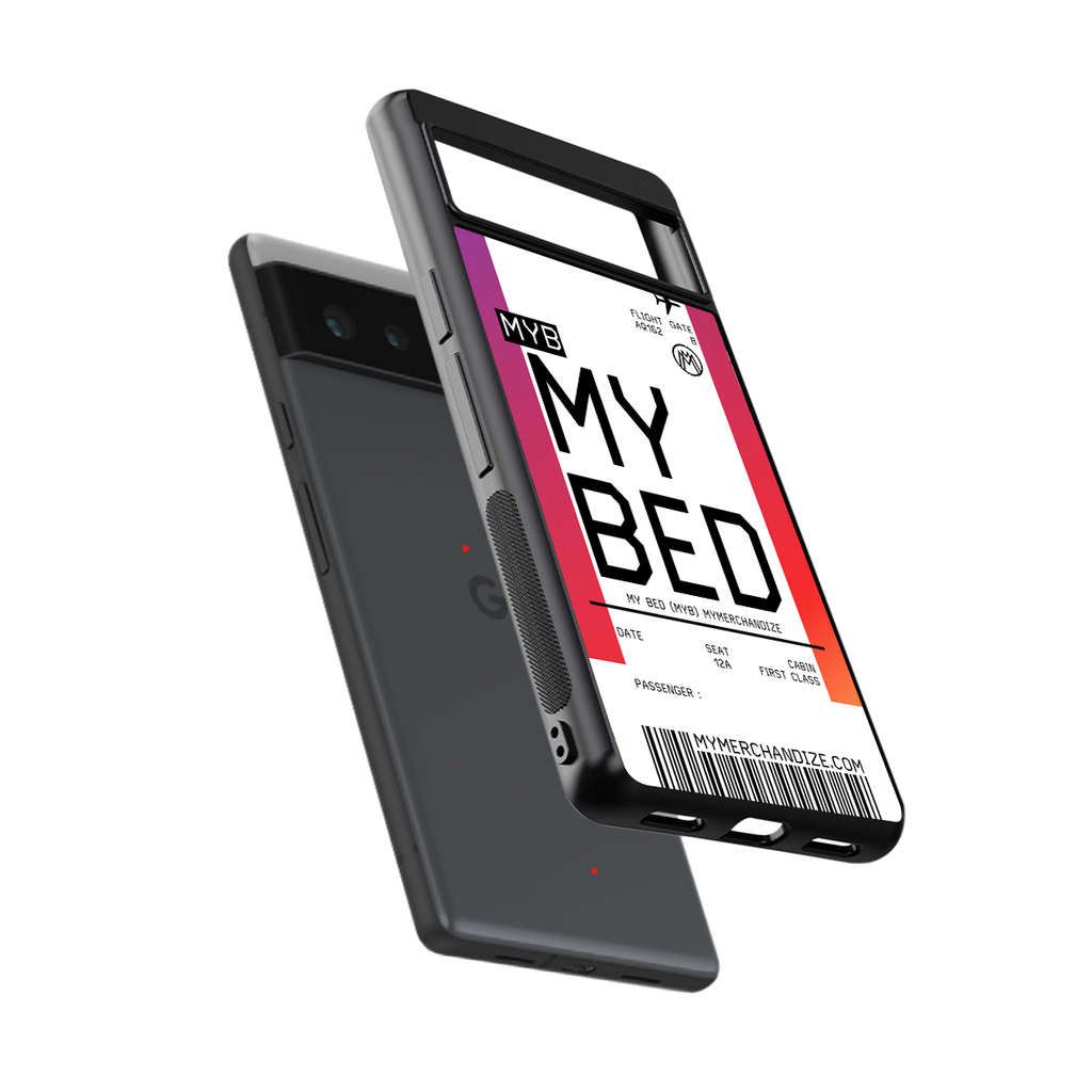 my bed boarding pass ticket back phone cover | glass case for google pixel 6