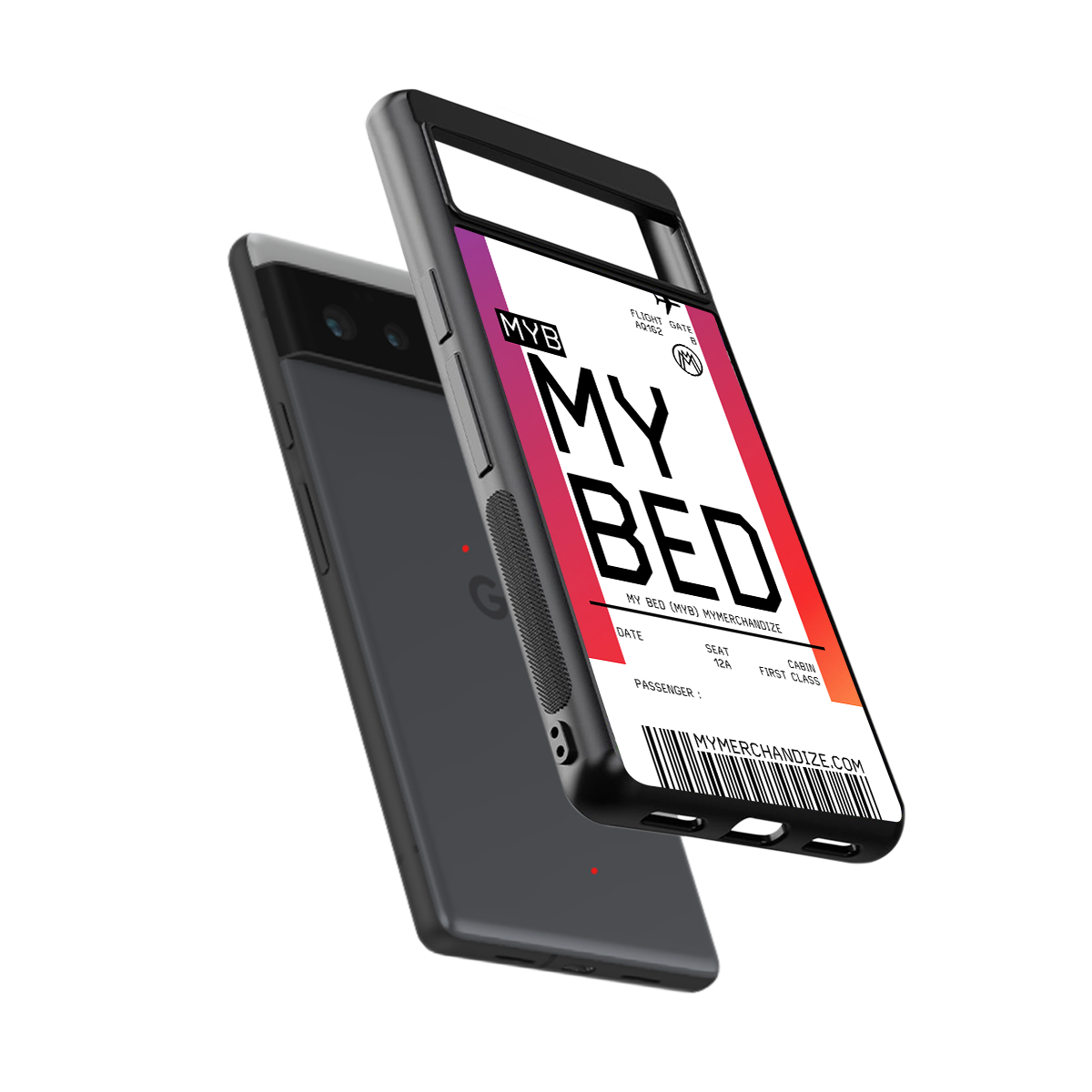 my bed boarding pass ticket back phone cover | glass case for Google Pixel 6A