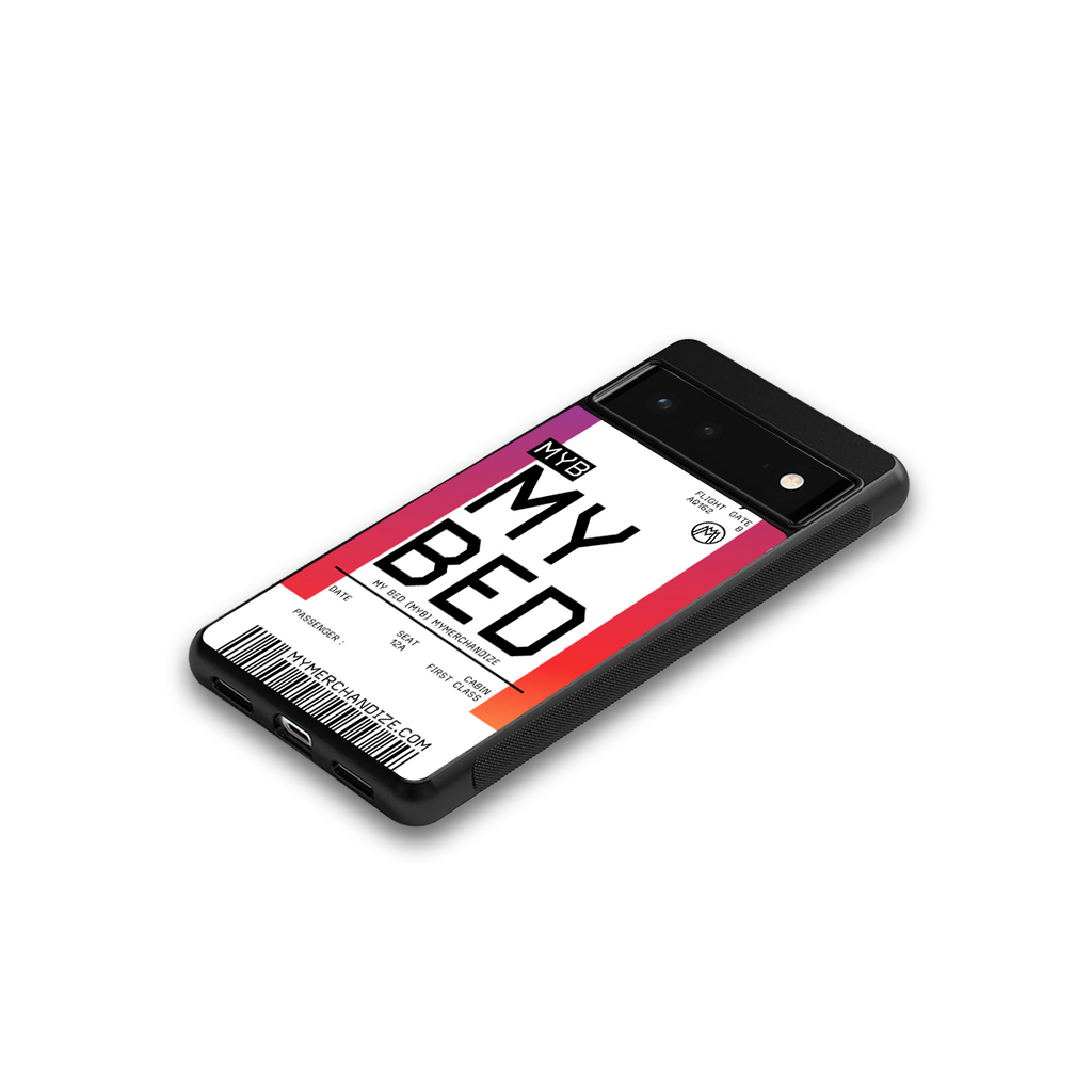 my bed boarding pass ticket back phone cover | glass case for google pixel 6