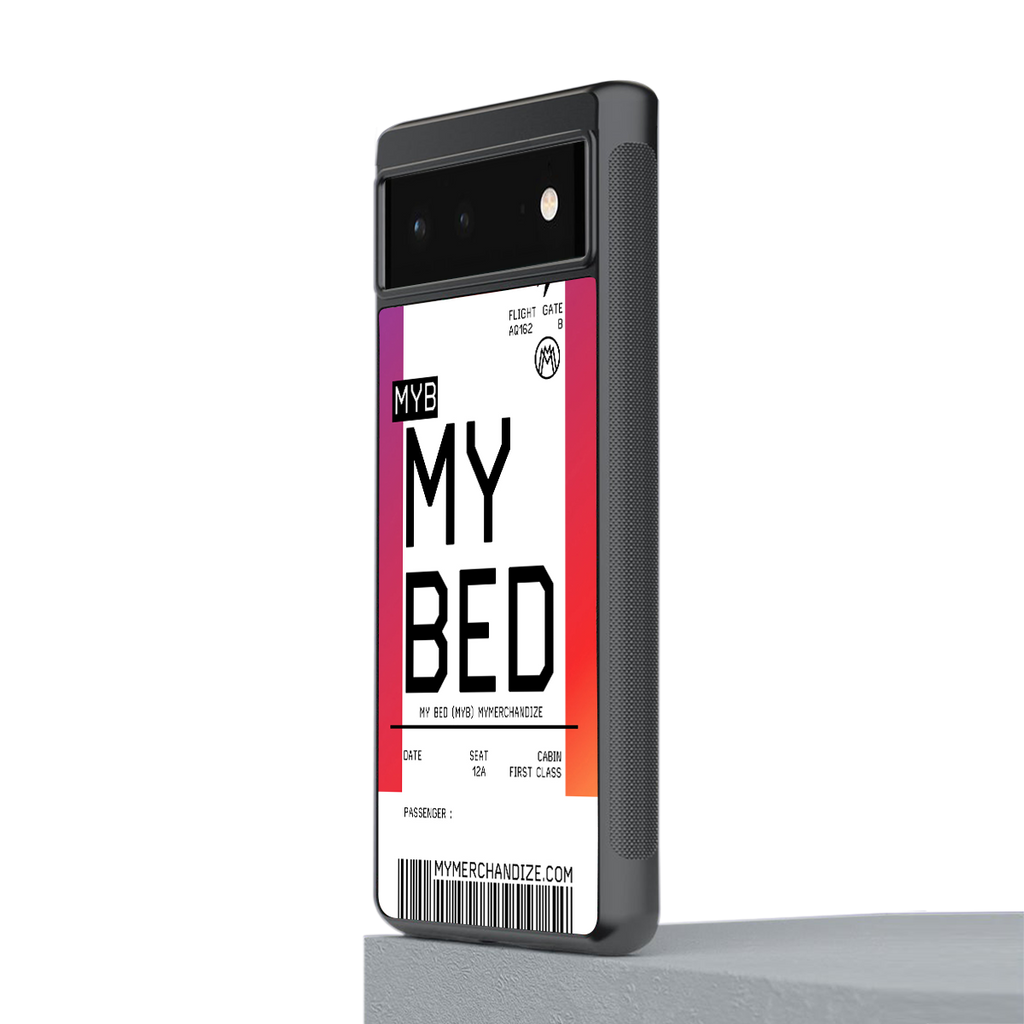 my bed boarding pass ticket back phone cover | glass case for Google Pixel 6A
