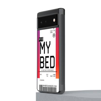 my bed boarding pass ticket back phone cover | glass case for Google Pixel 6A