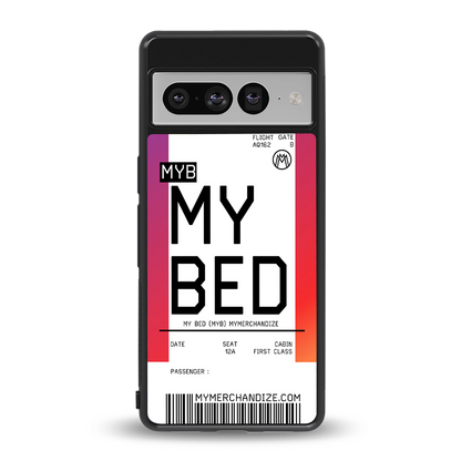my bed boarding pass ticket back phone cover | glass case for google pixel 7 pro