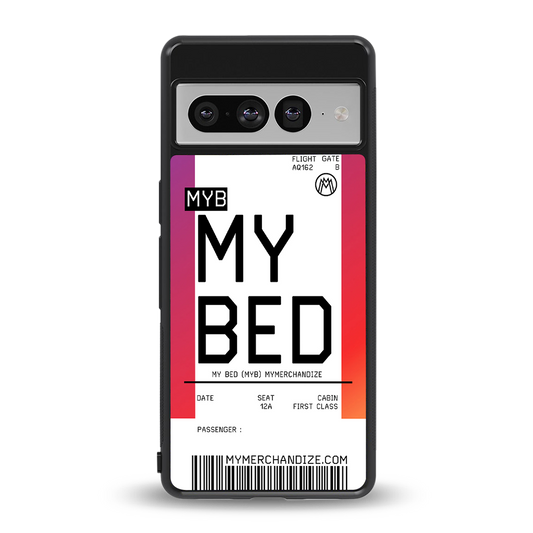 my bed boarding pass ticket back phone cover | glass case for google pixel 7 pro