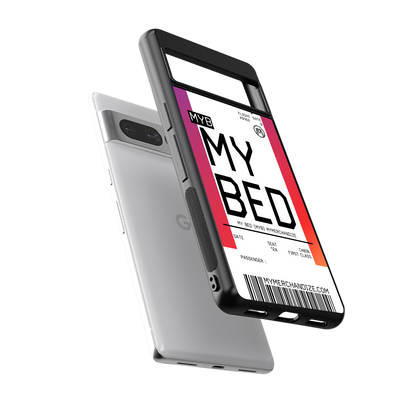 my bed boarding pass ticket back phone cover | glass case for google pixel 7 pro