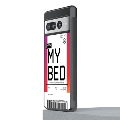 my bed boarding pass ticket back phone cover | glass case for google pixel 7 pro