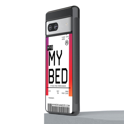 my bed boarding pass ticket back phone cover | glass case for Google Pixel 7A