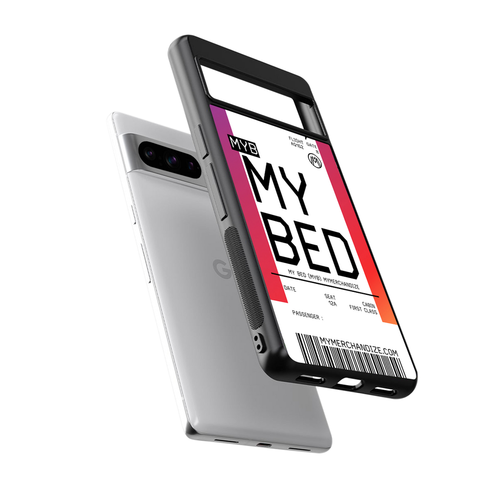 my bed boarding pass ticket back phone cover | glass case for google pixel 8 pro