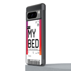 my bed boarding pass ticket back phone cover | glass case for google pixel 8 pro