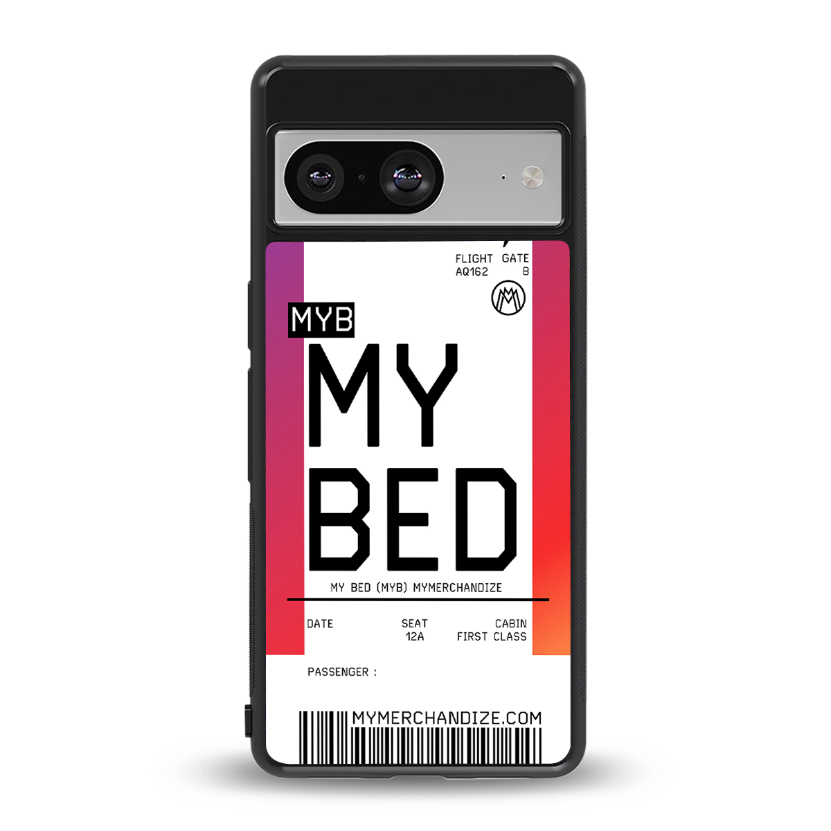 my bed boarding pass ticket back phone cover | glass case for Google Pixel 8
