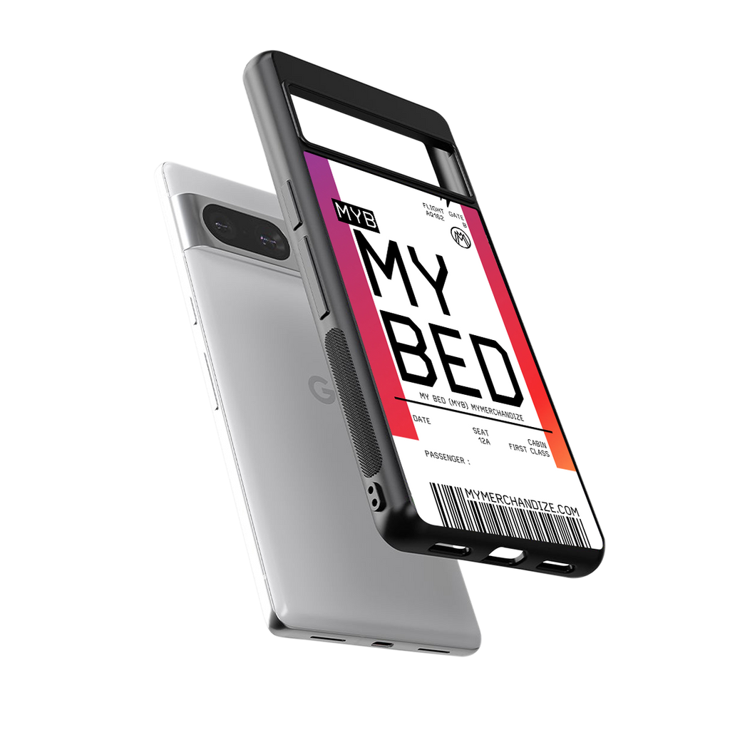 my bed boarding pass ticket back phone cover | glass case for Google Pixel 8