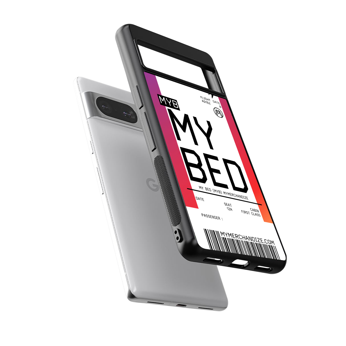 my bed boarding pass ticket back phone cover | glass case for Google Pixel 8