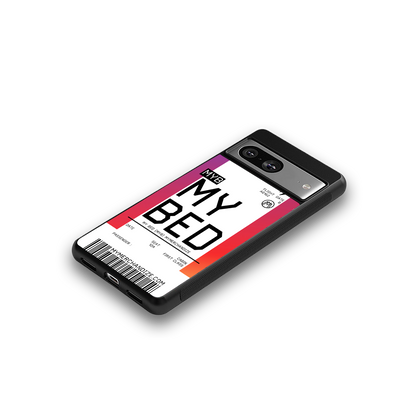 my bed boarding pass ticket back phone cover | glass case for Google Pixel 8