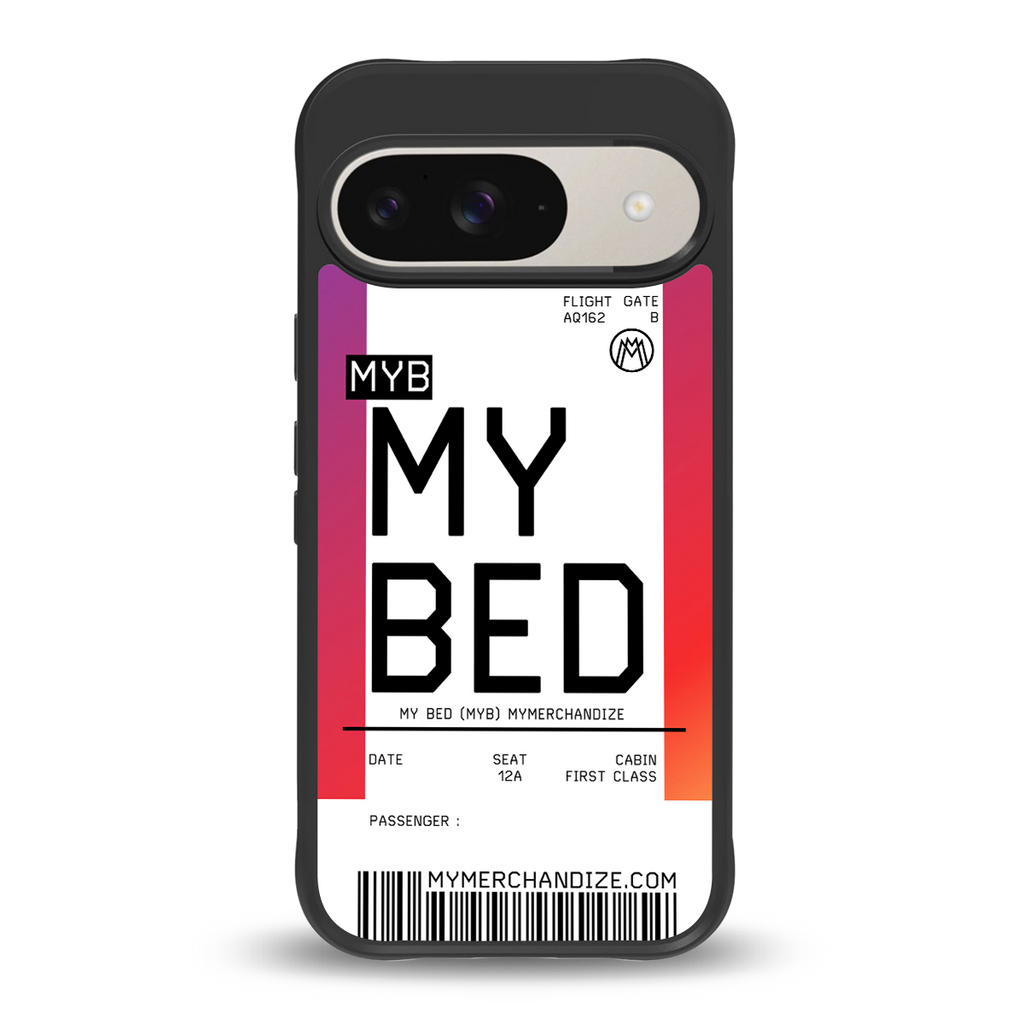 my bed boarding pass ticket back phone cover | glass case for google pixel 9