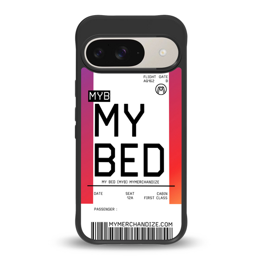 my bed boarding pass ticket back phone cover | glass case for google pixel 9