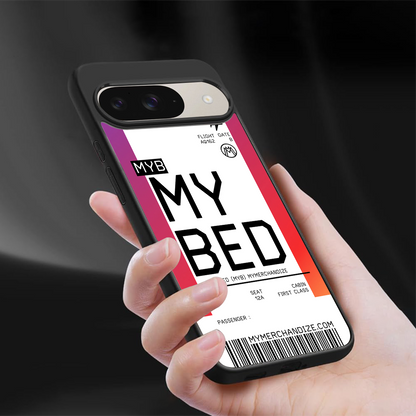 my bed boarding pass ticket back phone cover | glass case for google pixel 9