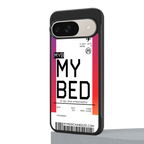 my bed boarding pass ticket back phone cover | glass case for google pixel 9