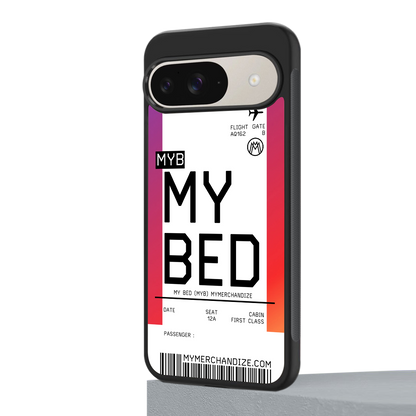 my bed boarding pass ticket back phone cover | glass case for google pixel 9