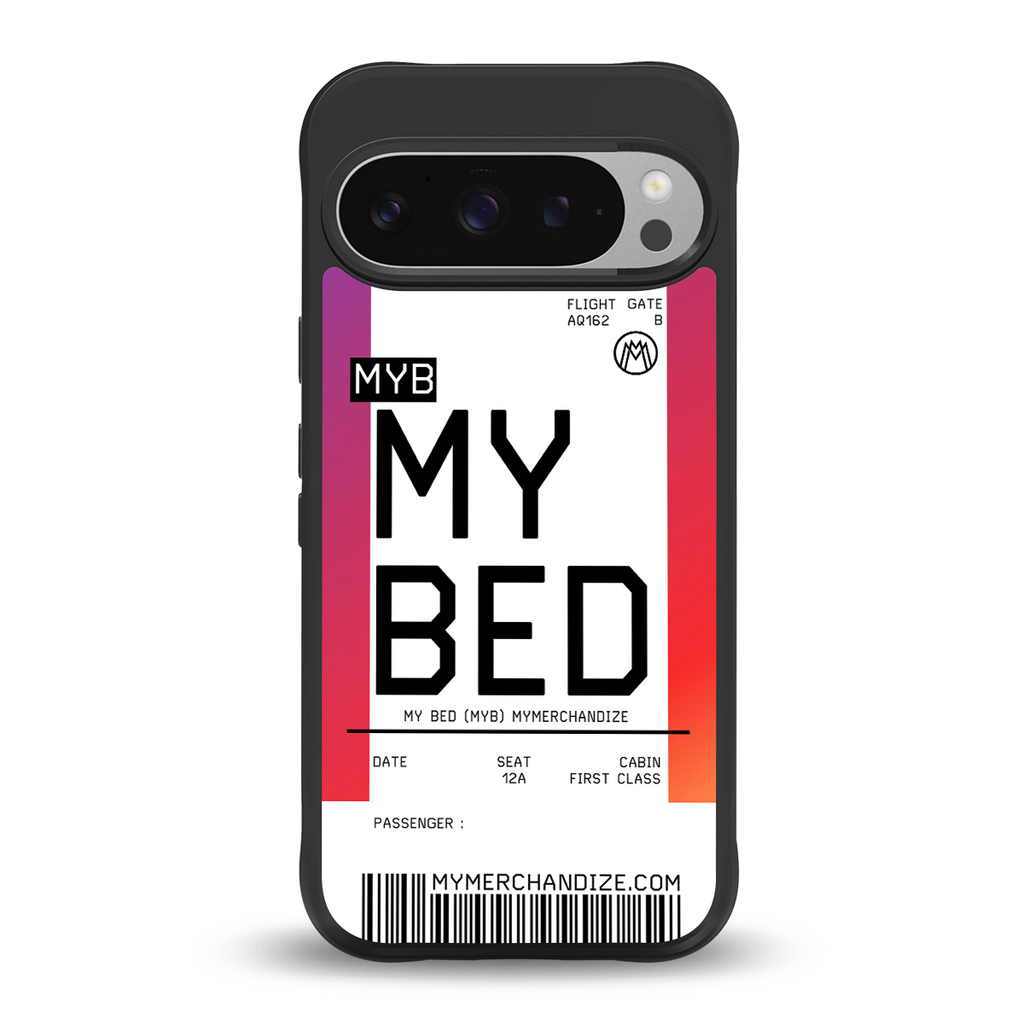 my bed boarding pass ticket back phone cover | glass case for google pixel 9 pro