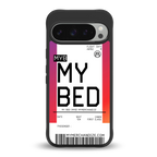 my bed boarding pass ticket back phone cover | glass case for google pixel 9 pro