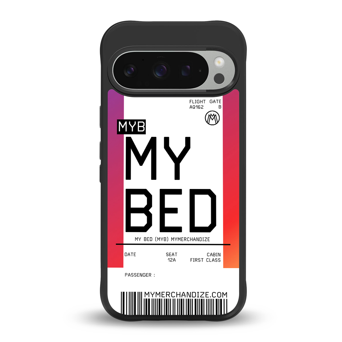 my bed boarding pass ticket back phone cover | glass case for google pixel 9 pro xl