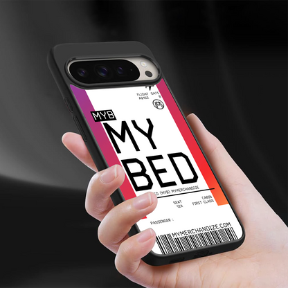 my bed boarding pass ticket back phone cover | glass case for google pixel 9 pro