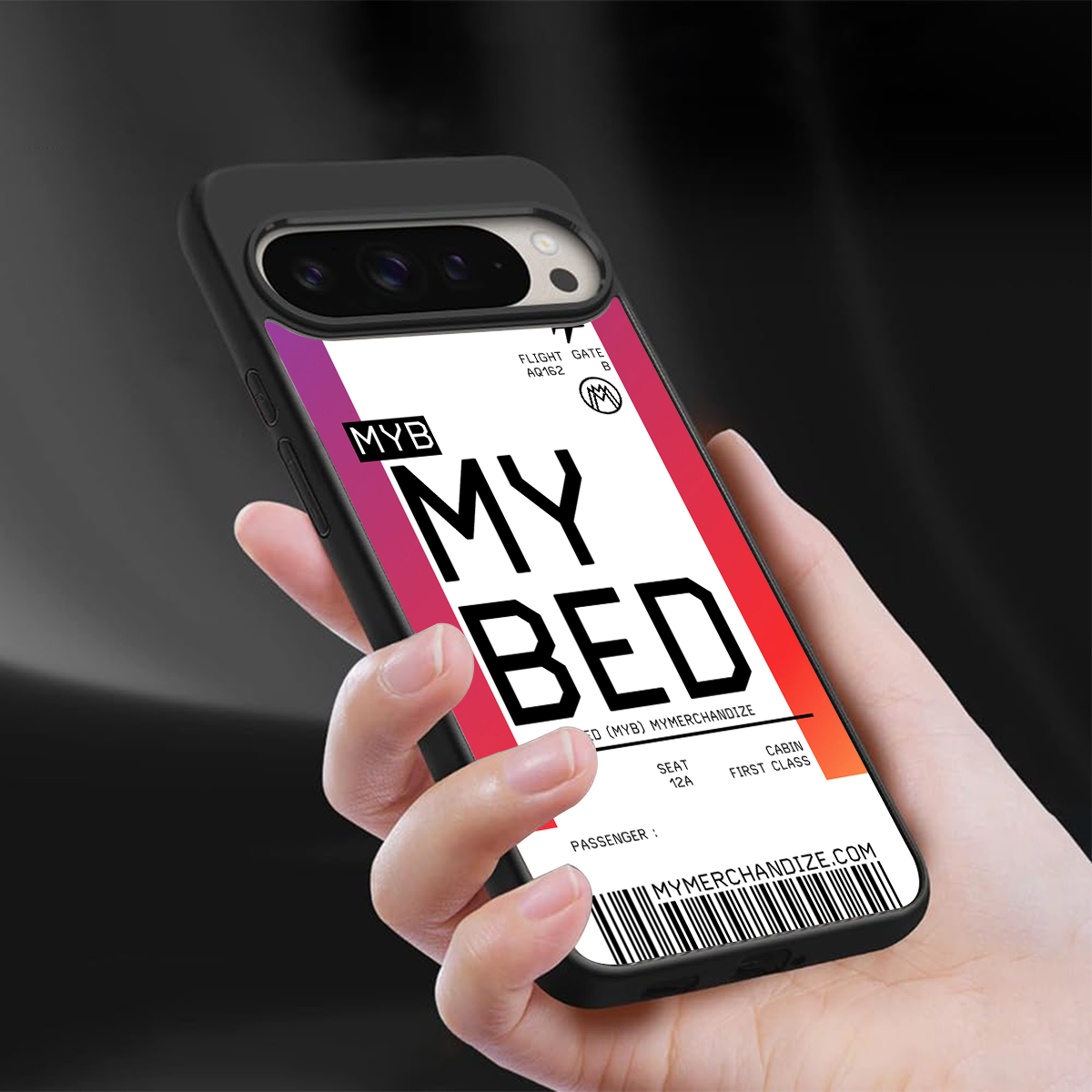my bed boarding pass ticket back phone cover | glass case for google pixel 9 pro xl