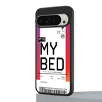 my bed boarding pass ticket back phone cover | glass case for google pixel 9 pro