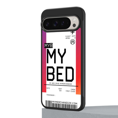 my bed boarding pass ticket back phone cover | glass case for google pixel 9 pro