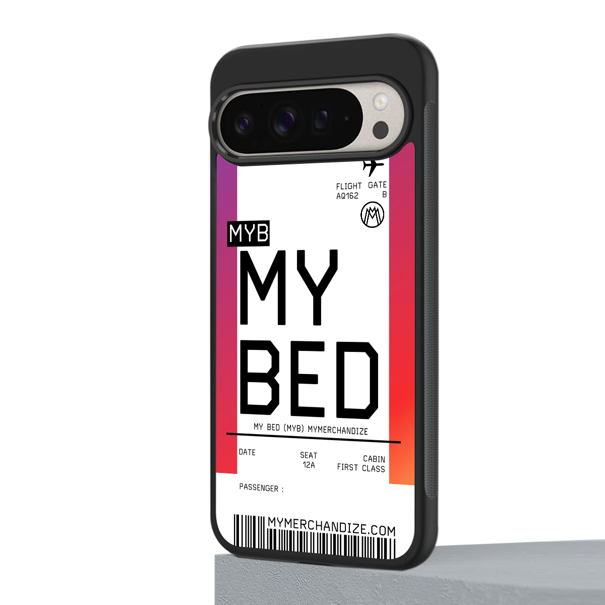 my bed boarding pass ticket back phone cover | glass case for google pixel 9 pro xl