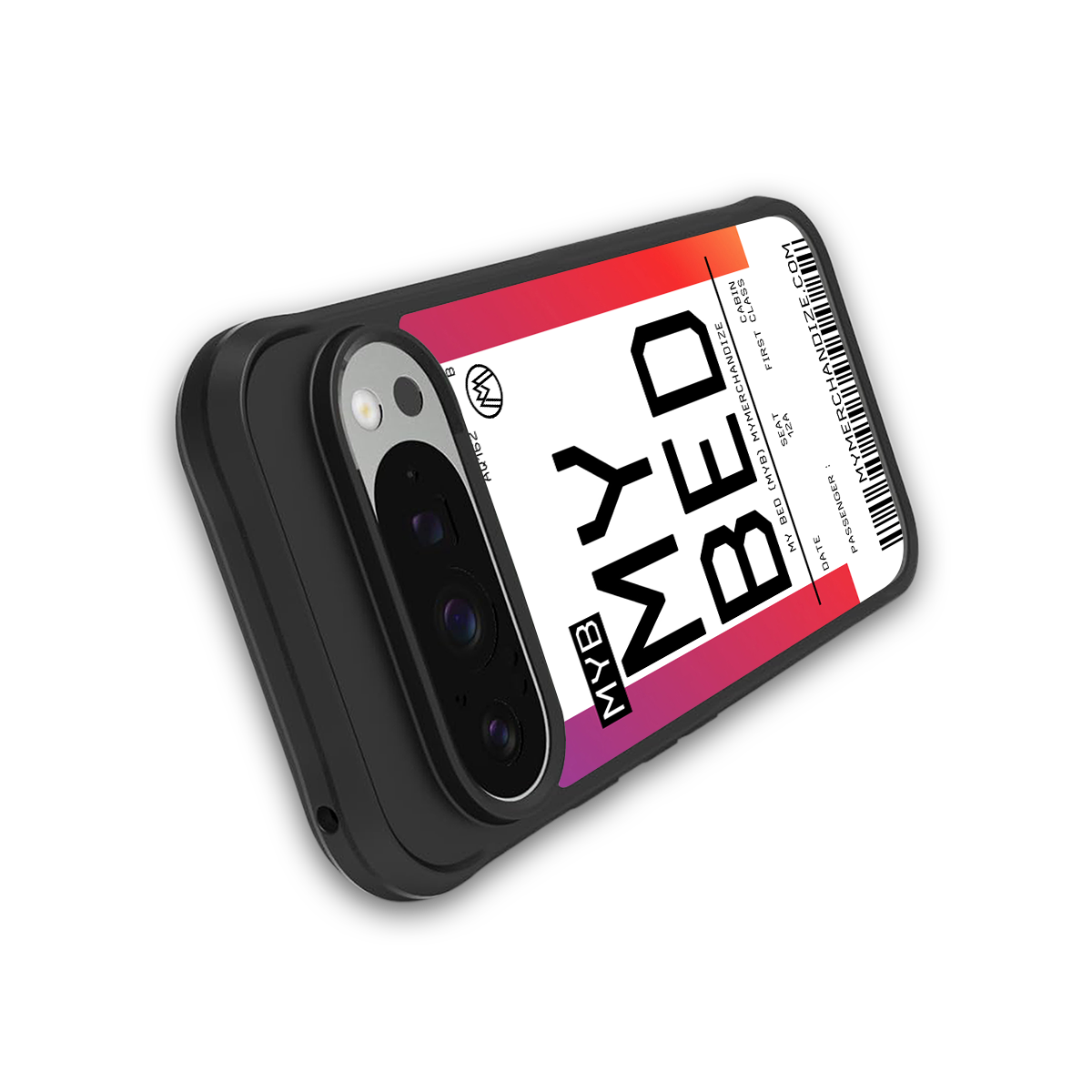 my bed boarding pass ticket back phone cover | glass case for google pixel 9 pro xl