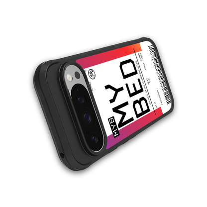 my bed boarding pass ticket back phone cover | glass case for google pixel 9 pro xl