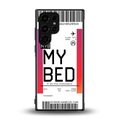 my bed boarding pass ticket back phone cover | glass case for samsung galaxy s23 ultra
