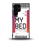 my bed boarding pass ticket back phone cover | glass case for samsung galaxy s23 ultra