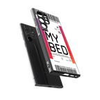 my bed boarding pass ticket back phone cover | glass case for samsung galaxy s23 ultra