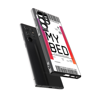 my bed boarding pass ticket back phone cover | glass case for samsung galaxy s23 ultra