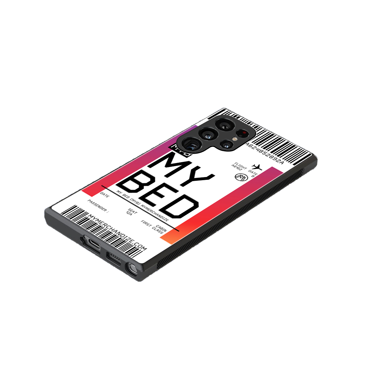 my bed boarding pass ticket back phone cover | glass case for samsung galaxy s23 ultra