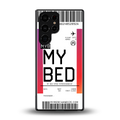 my bed boarding pass ticket back phone cover | glass case for samsung galaxy s25 ultra