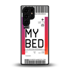 my bed boarding pass ticket back phone cover | glass case for samsung galaxy s25 ultra