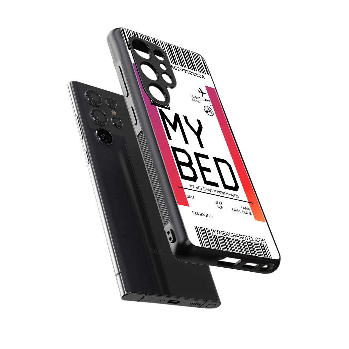 my bed boarding pass ticket back phone cover | glass case for samsung galaxy s25 ultra