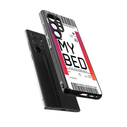 my bed boarding pass ticket back phone cover | glass case for samsung galaxy s25 ultra