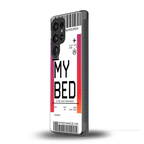 my bed boarding pass ticket back phone cover | glass case for samsung galaxy s25 ultra