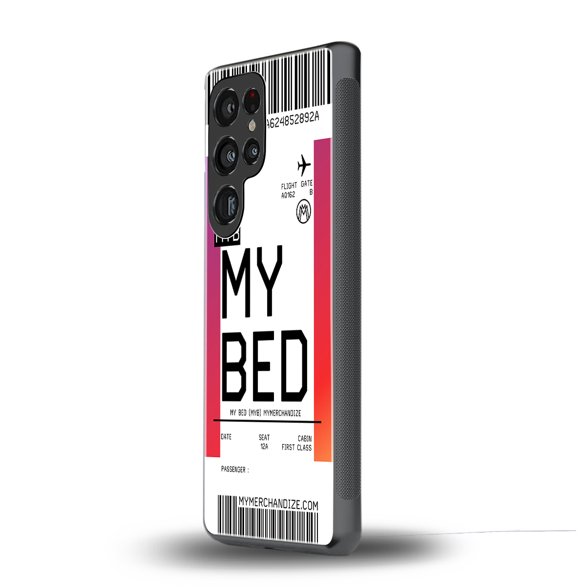 my bed boarding pass ticket back phone cover | glass case for samsung galaxy s25 ultra